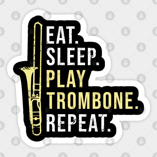 Trombone Jazz Gift Musical Instrument Vintage Sticker by AlleyField